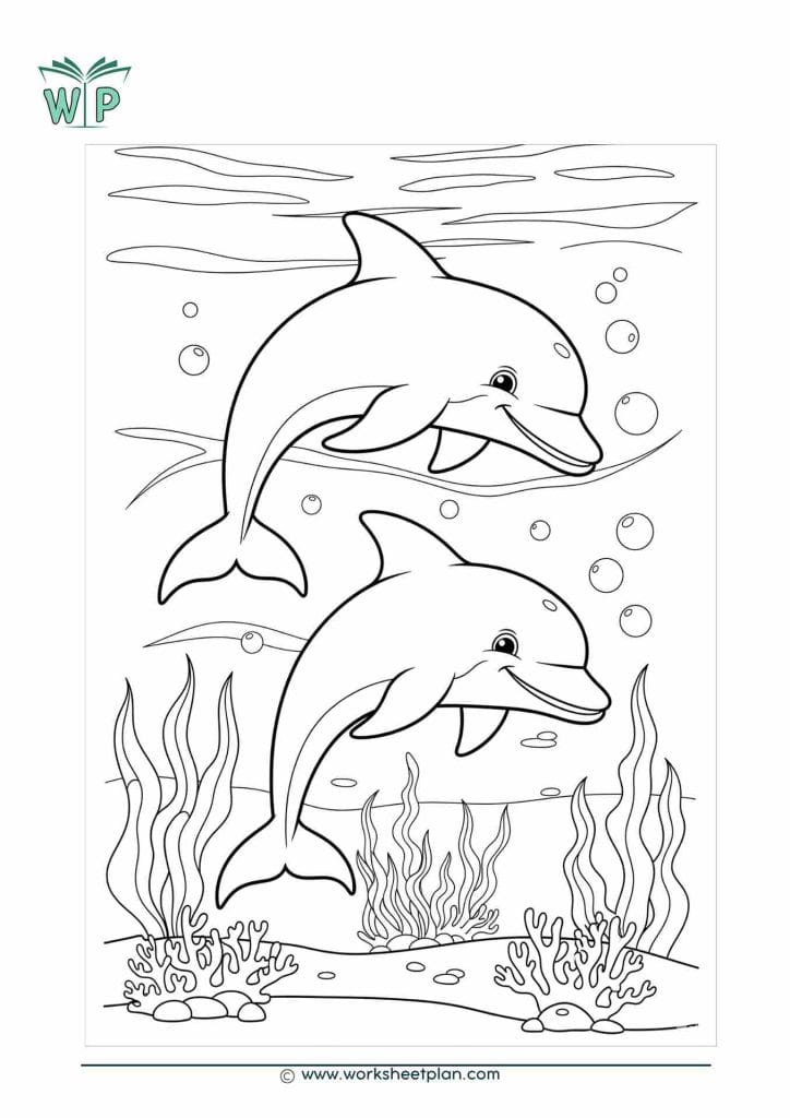 Dolphin Color Math Dolphins Coloring Pages » Worksheet Plan